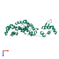 PDB entry 5l0p coloured by chain, top view.