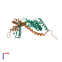 PDB entry 5l0w coloured by chain, top view.