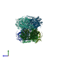 PDB entry 5l13 coloured by chain, side view.