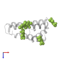 5-amino-2,4,6-triiodobenzene-1,3-dicarboxylic acid in PDB entry 5l1a, assembly 1, top view.