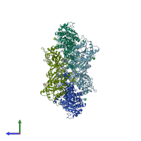 PDB entry 5l1h coloured by chain, side view.