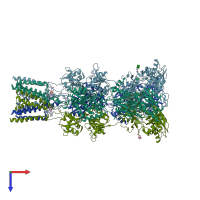PDB entry 5l1h coloured by chain, top view.