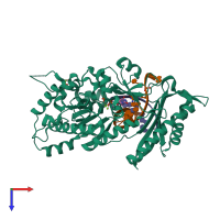 PDB entry 5l1j coloured by chain, top view.