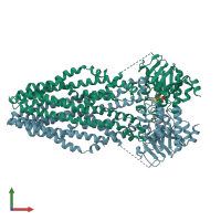 PDB entry 5l22 coloured by chain, front view.