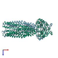 PDB entry 5l22 coloured by chain, top view.