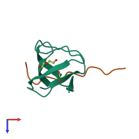 PDB entry 5l23 coloured by chain, top view.