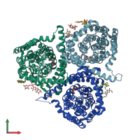 PDB entry 5l26 coloured by chain, front view.