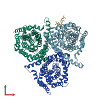 PDB entry 5l27 coloured by chain, front view.