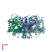 PDB entry 5l27 coloured by chain, top view.