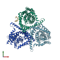 PDB entry 5l2a coloured by chain, front view.