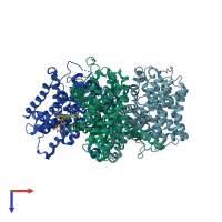 PDB entry 5l2a coloured by chain, top view.