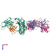 PDB entry 5l2k coloured by chain, top view.