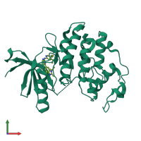 PDB entry 5l2s coloured by chain, front view.
