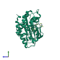 PDB entry 5l2s coloured by chain, side view.