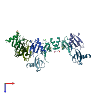 PDB entry 5l2u coloured by chain, top view.