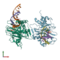 PDB entry 5l2x coloured by chain, front view.