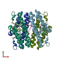 PDB entry 5l32 coloured by chain, front view.