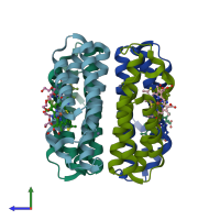 PDB entry 5l32 coloured by chain, side view.