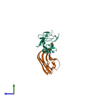 PDB entry 5l36 coloured by chain, side view.