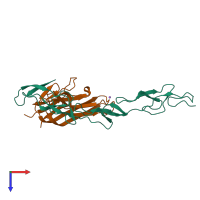 PDB entry 5l36 coloured by chain, top view.