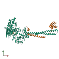 PDB entry 5l3d coloured by chain, front view.