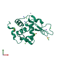 PDB entry 5l3i coloured by chain, front view.