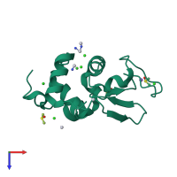 PDB entry 5l3i coloured by chain, top view.