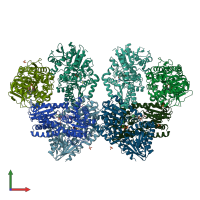 PDB entry 5l3k coloured by chain, front view.