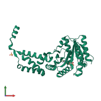 PDB entry 5l3w coloured by chain, front view.