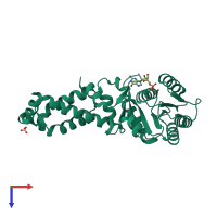 PDB entry 5l3w coloured by chain, top view.