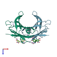 PDB entry 5l4f coloured by chain, top view.