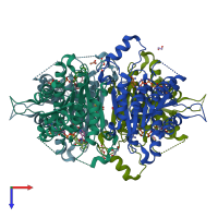 PDB entry 5l4n coloured by chain, top view.