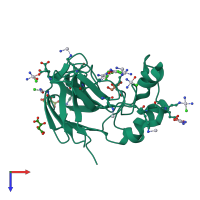 PDB entry 5l4r coloured by chain, top view.