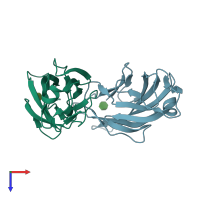 PDB entry 5l4x coloured by chain, top view.