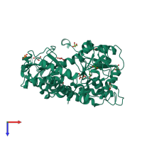 PDB entry 5l4z coloured by chain, top view.