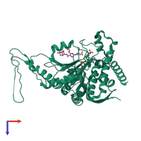 PDB entry 5l57 coloured by chain, top view.