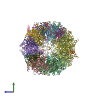 PDB entry 5l5b coloured by chain, side view.