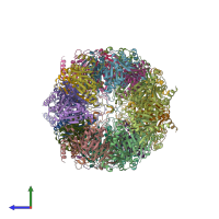 PDB entry 5l5j coloured by chain, side view.