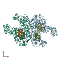 PDB entry 5l6i coloured by chain, front view.