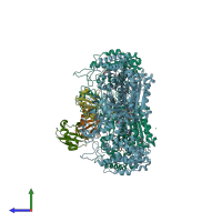 PDB entry 5l6i coloured by chain, side view.