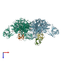 PDB entry 5l6i coloured by chain, top view.