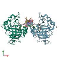 PDB entry 5l6k coloured by chain, front view.