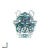 PDB entry 5l6k coloured by chain, side view.