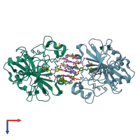 PDB entry 5l6k coloured by chain, top view.