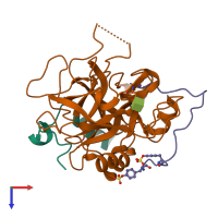 PDB entry 5l6n coloured by chain, top view.