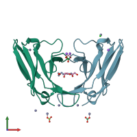 PDB entry 5l6q coloured by chain, front view.