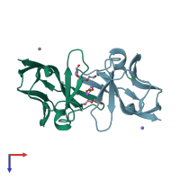 PDB entry 5l6q coloured by chain, top view.