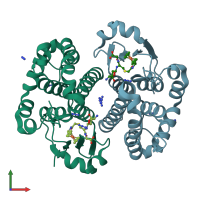 PDB entry 5l6x coloured by chain, front view.