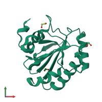 PDB entry 5l71 coloured by chain, front view.
