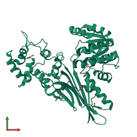 PDB entry 5l76 coloured by chain, front view.